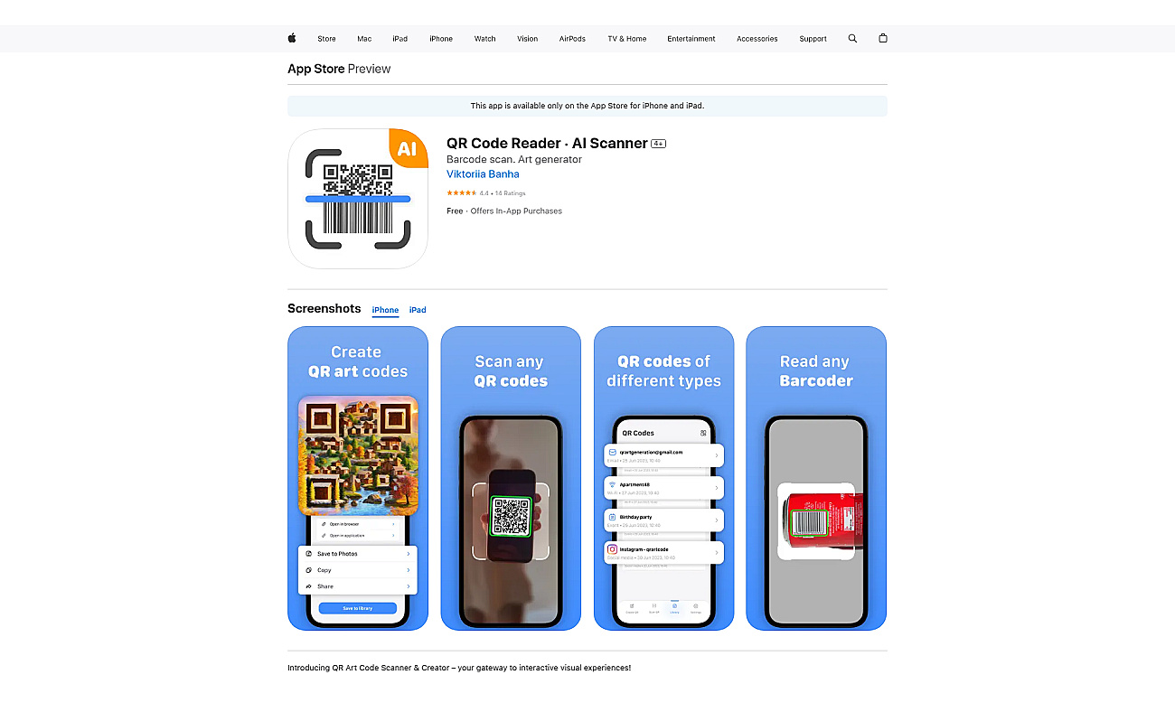 QR Code Reader screenshot