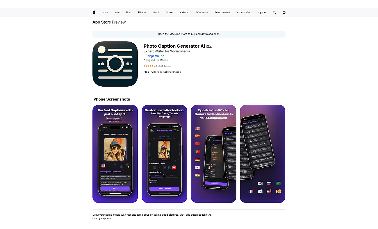 PhotoCaption AI screenshot