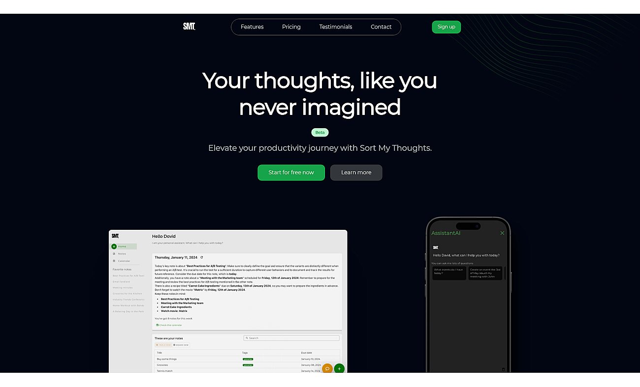 SortMyThoughts screenshot