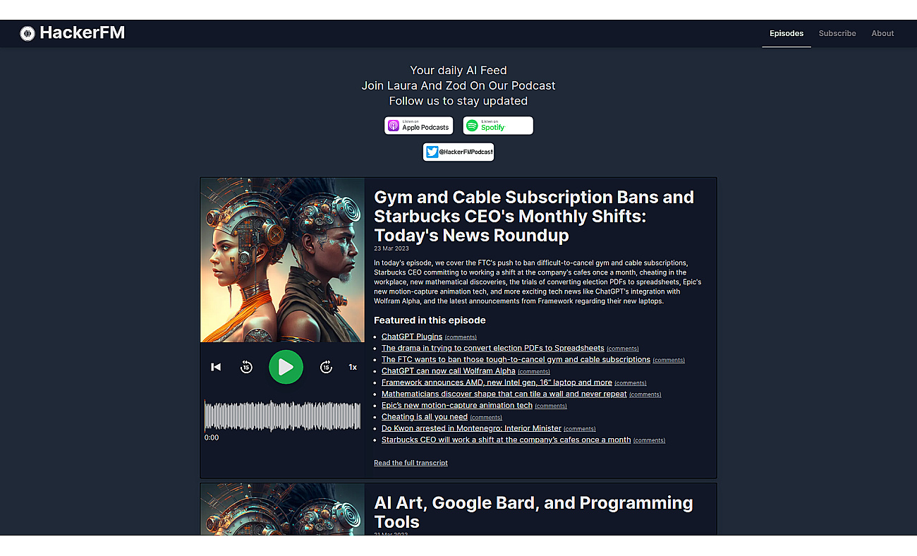 HackerFM Podcast screenshot