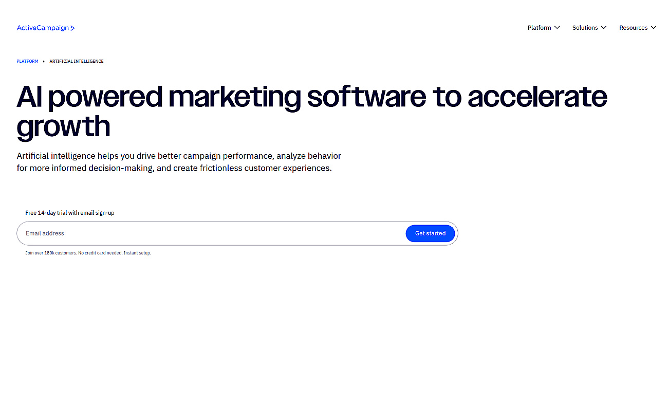 ActiveCampaign screenshot