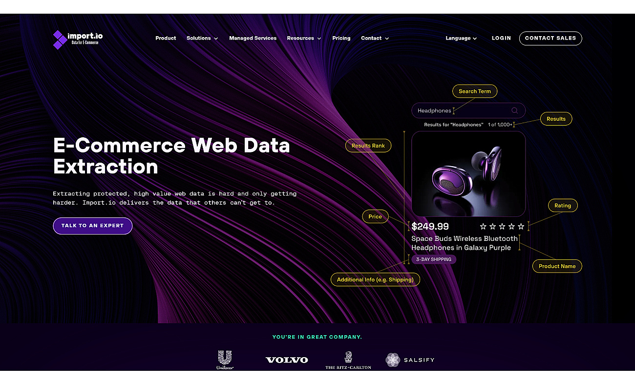 Import.io screenshot