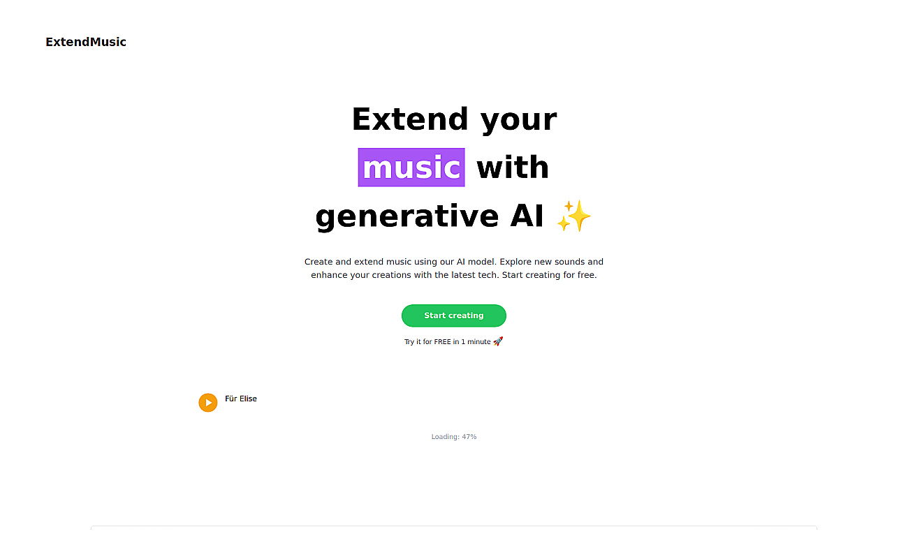 Extend music screenshot