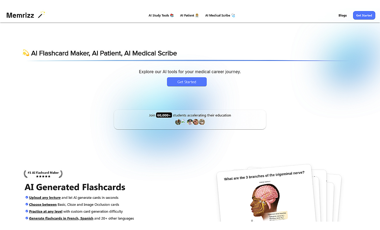 Memrizz AI Flashcard Generator screenshot