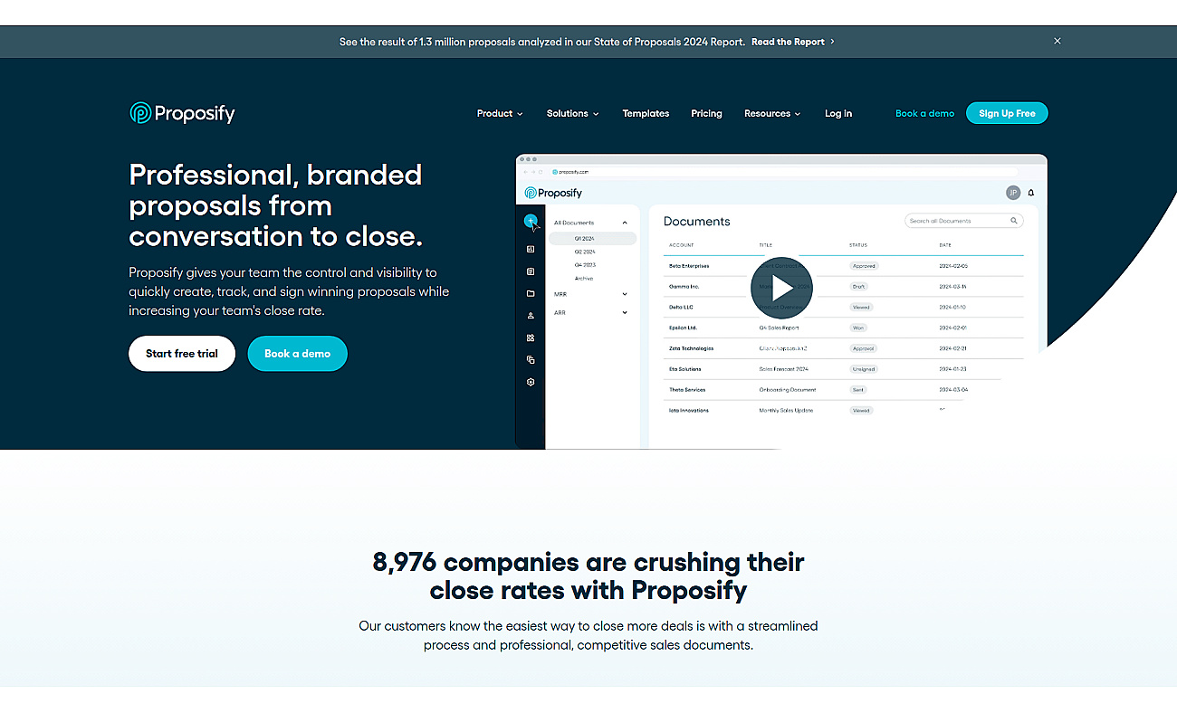 Proposify screenshot