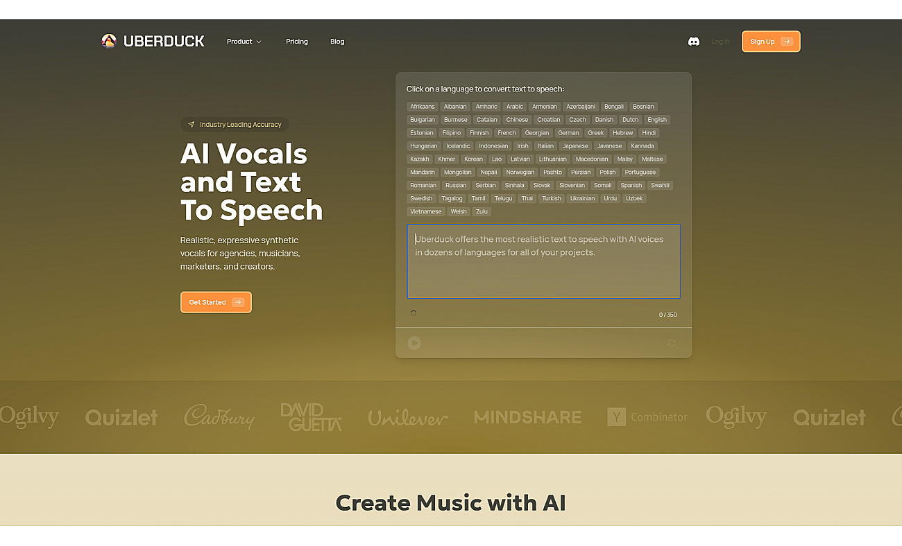 Uberduck screenshot