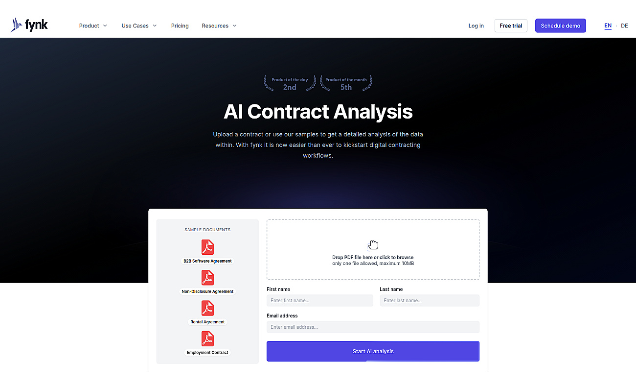 Fynk contract analysis screenshot