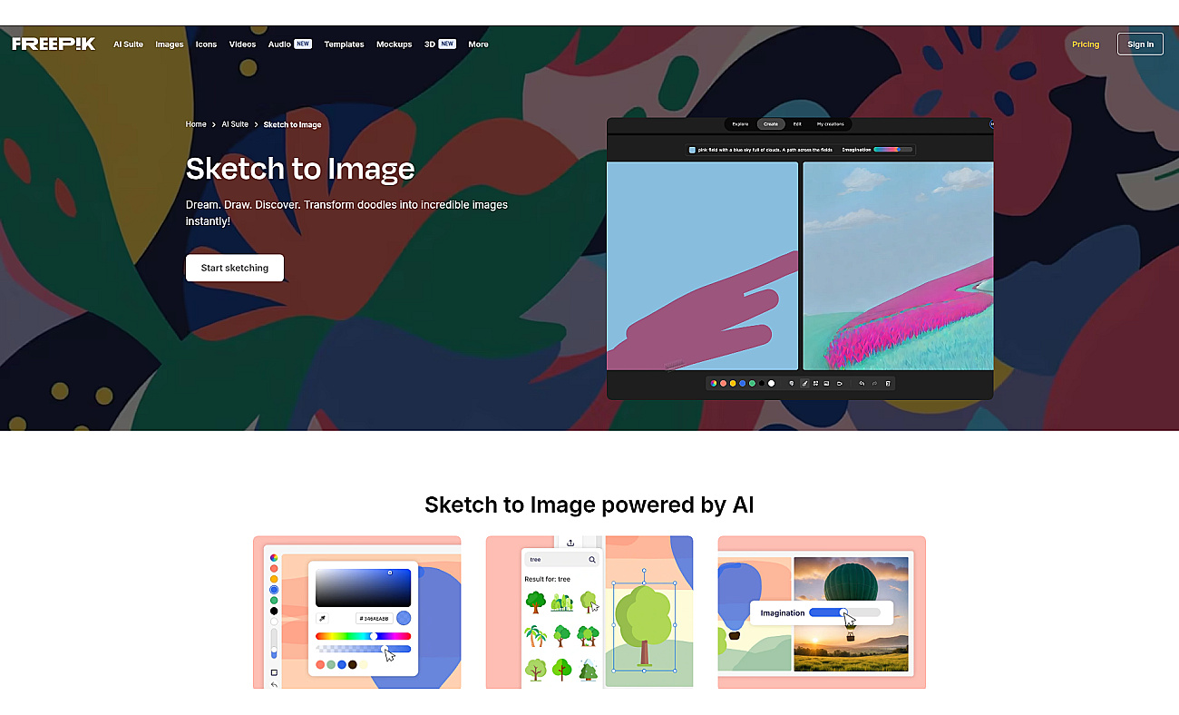 Freepik Pikaso screenshot