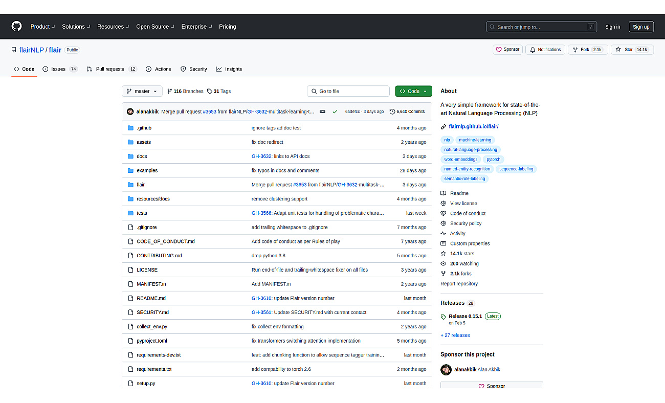 Flair NLP screenshot