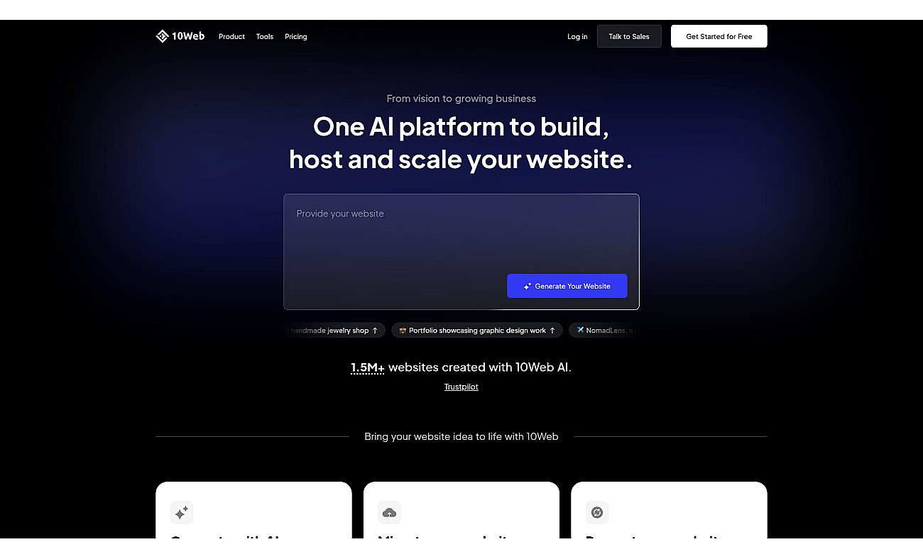 10Web screenshot