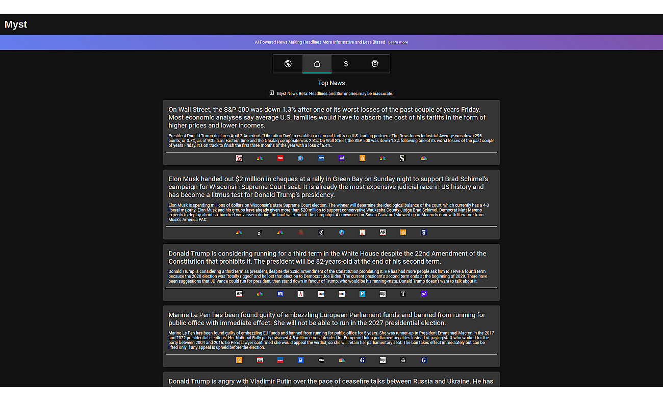 Myst News screenshot