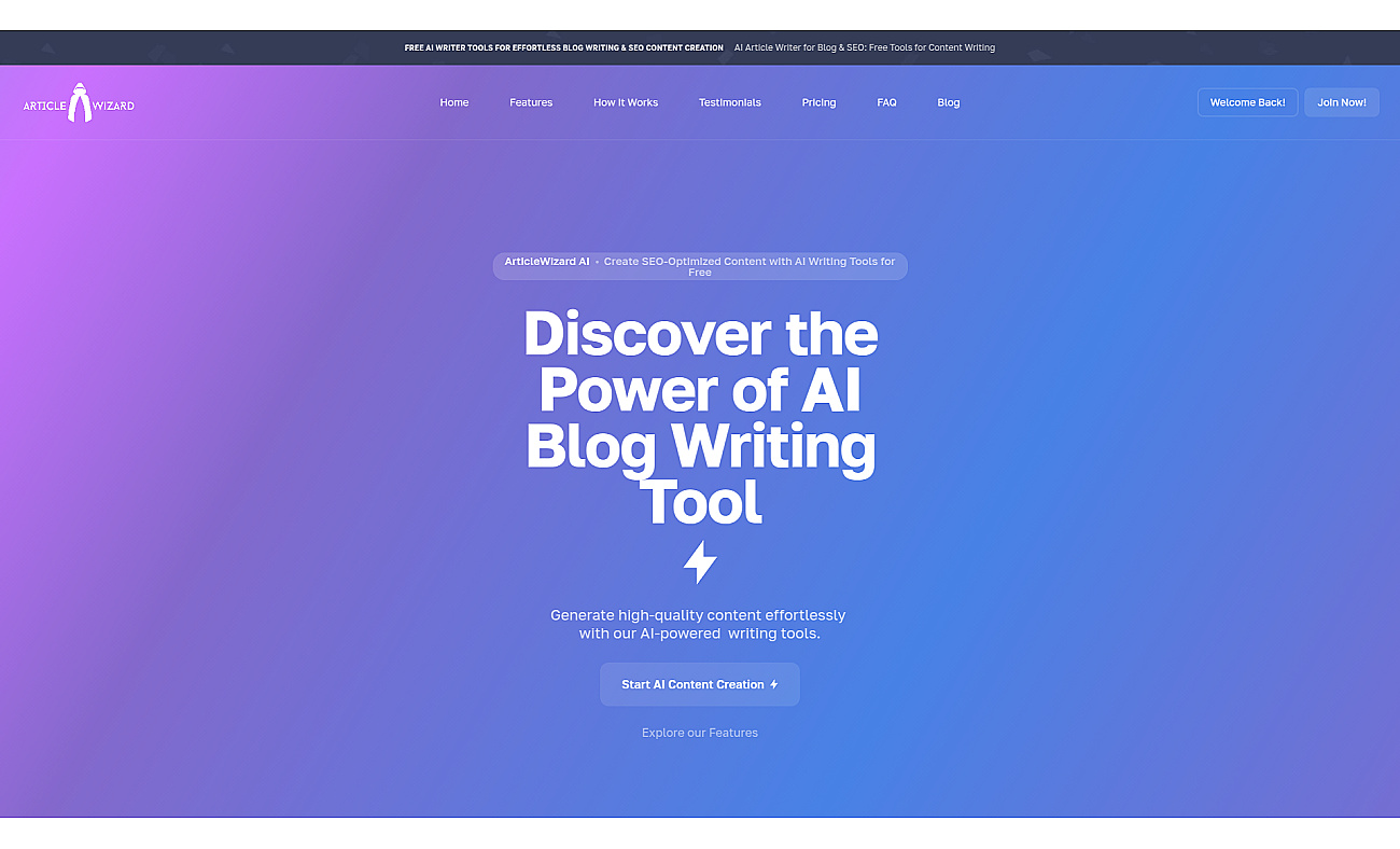 Article Wizard AI screenshot