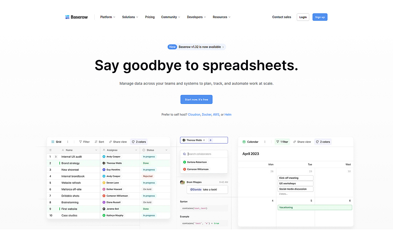 Baserow screenshot