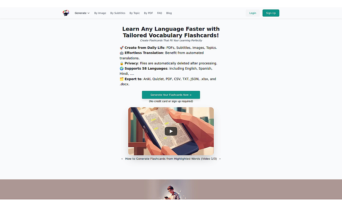 VocabGenerator.com screenshot
