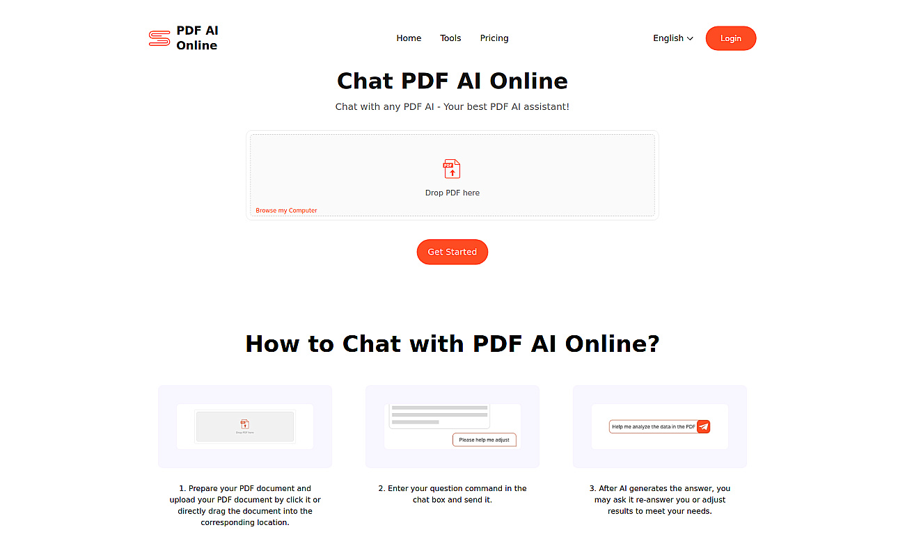 Chat PDF AI online screenshot
