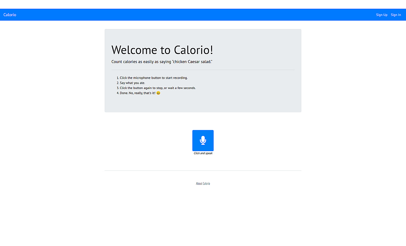 Calorio screenshot