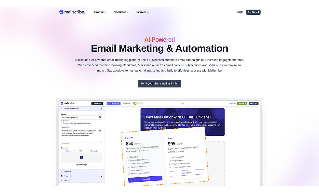 Mailscribe screenshot