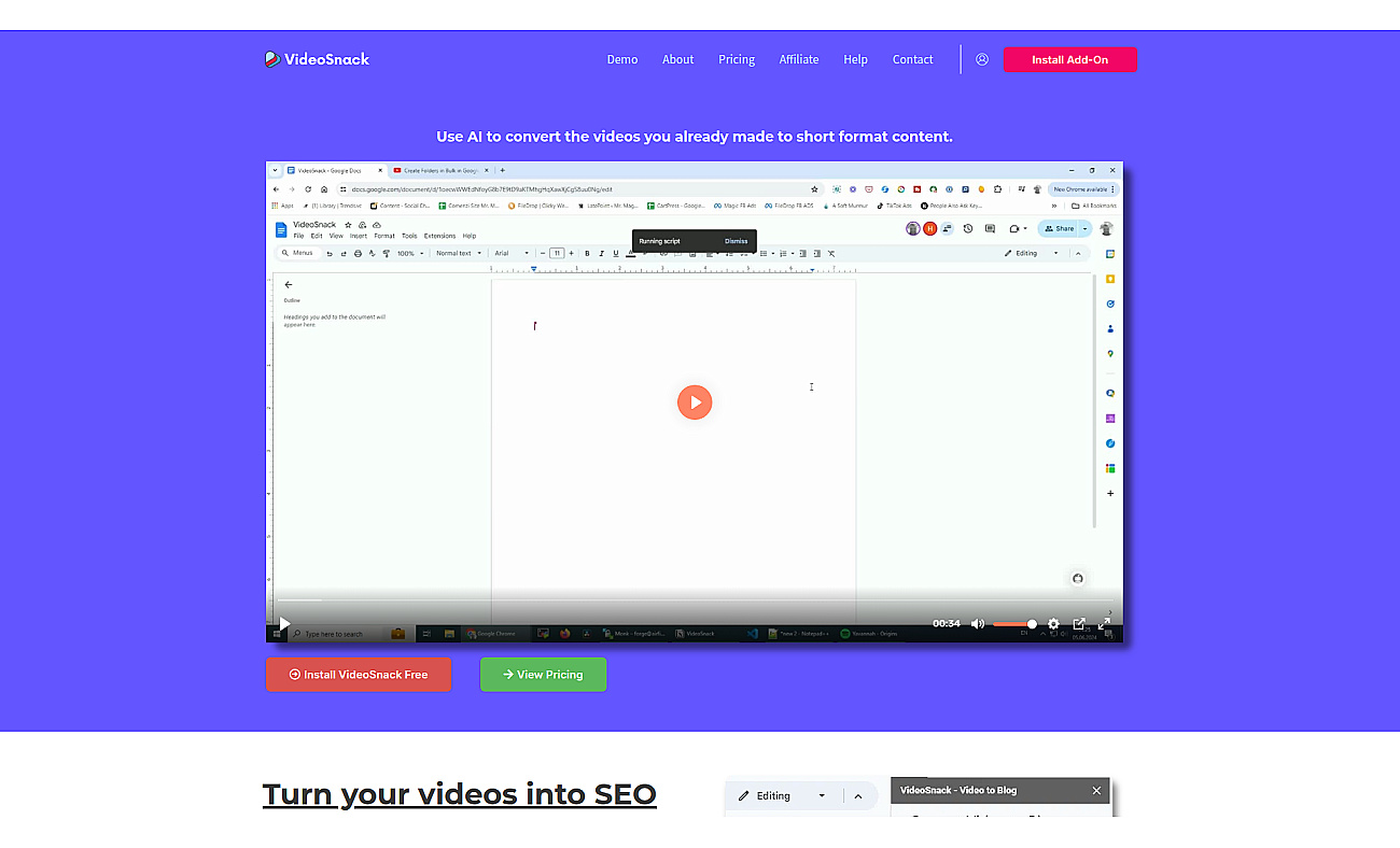 VideoSnack screenshot