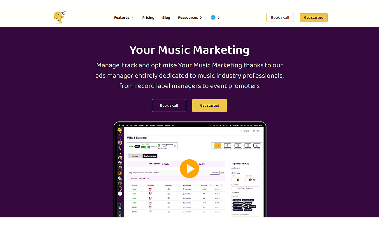 Your Music Marketing screenshot