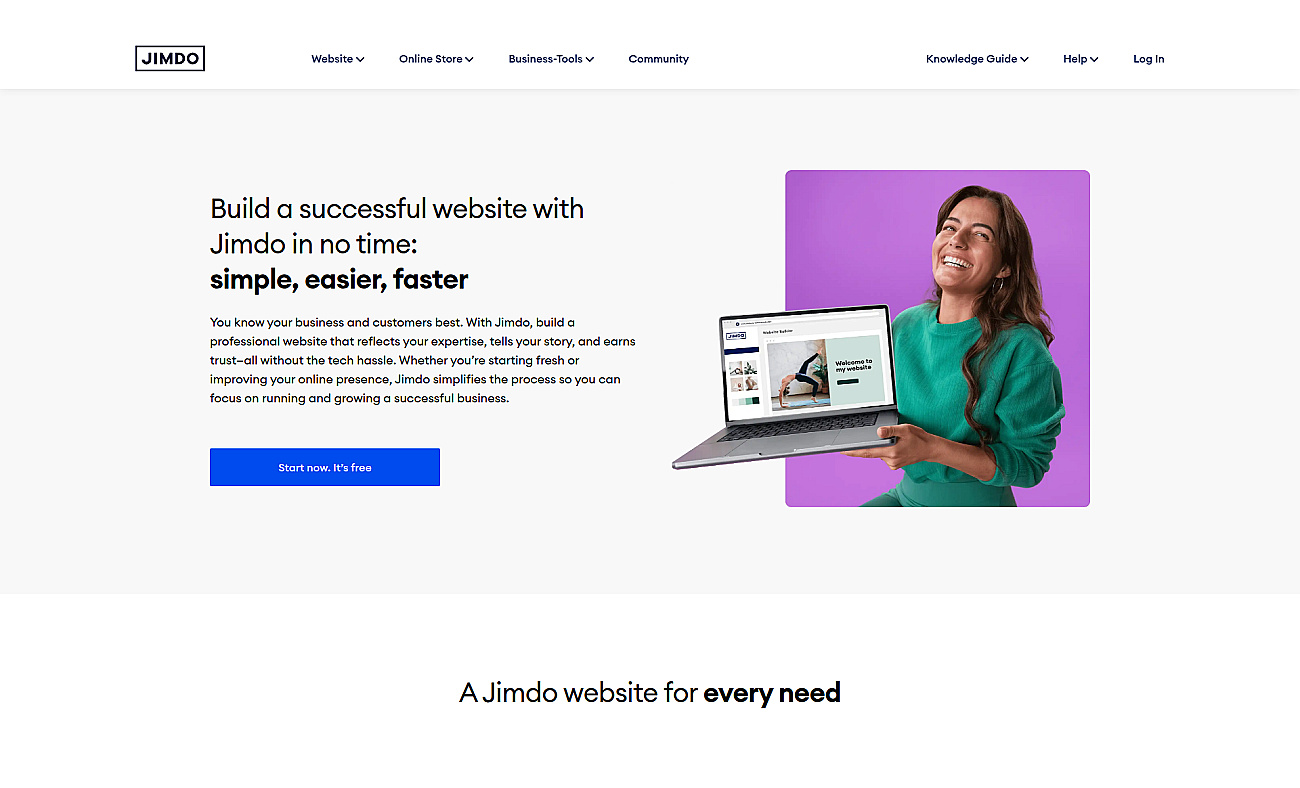 Jimdo screenshot