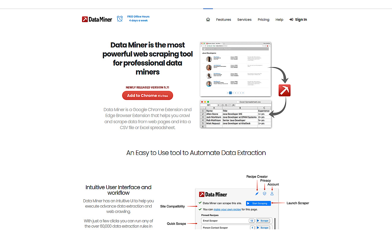 DataMiner.io screenshot