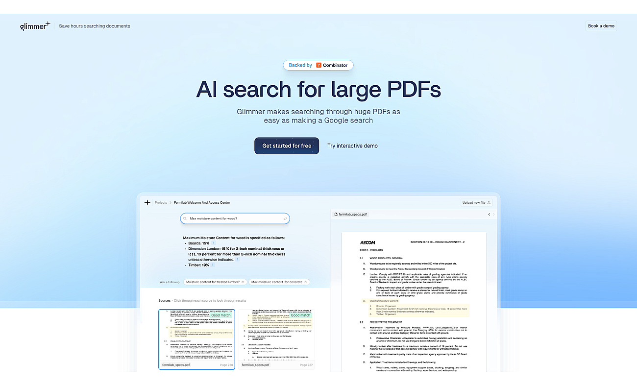 Glimmer.com screenshot