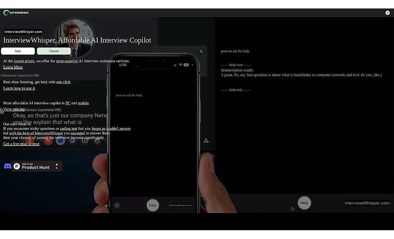 Interview whisper screenshot