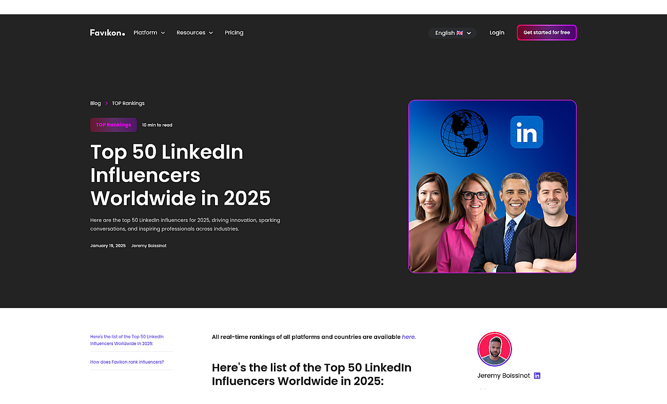 Top 200 Linkedin Creators Worldwide screenshot