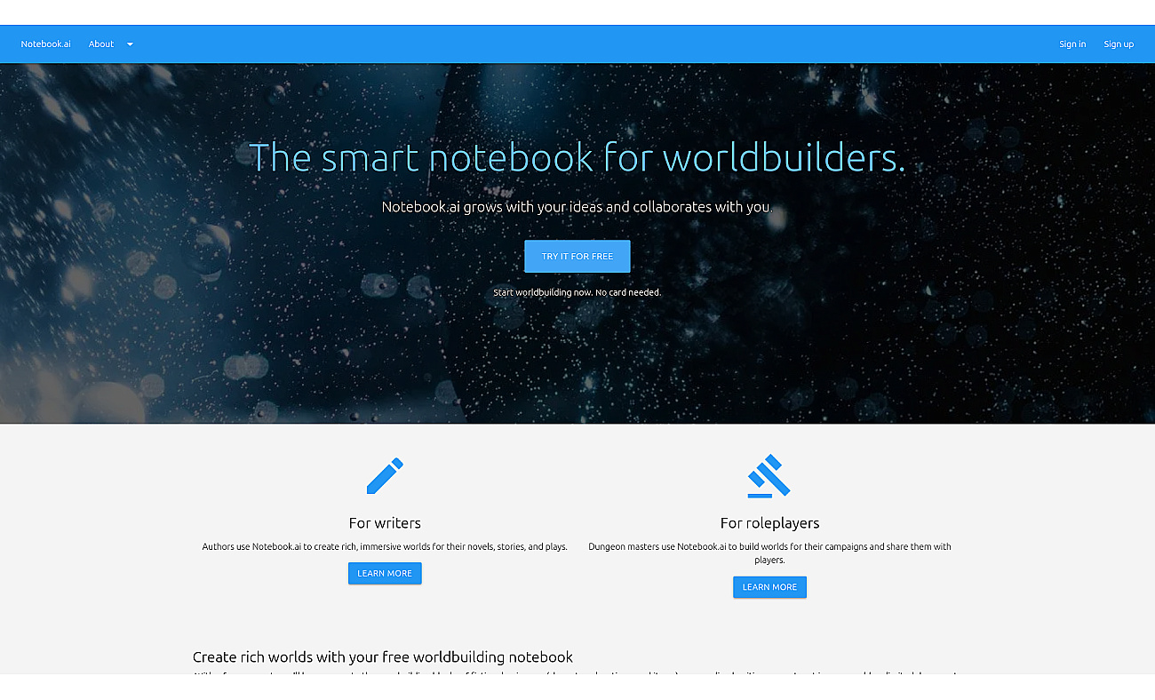 Notebook.ai screenshot