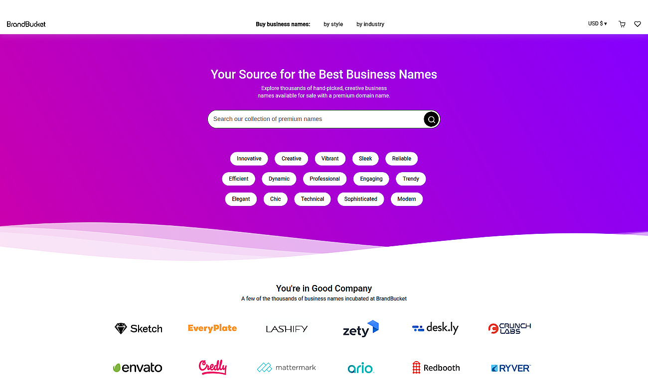 BrandBucket screenshot