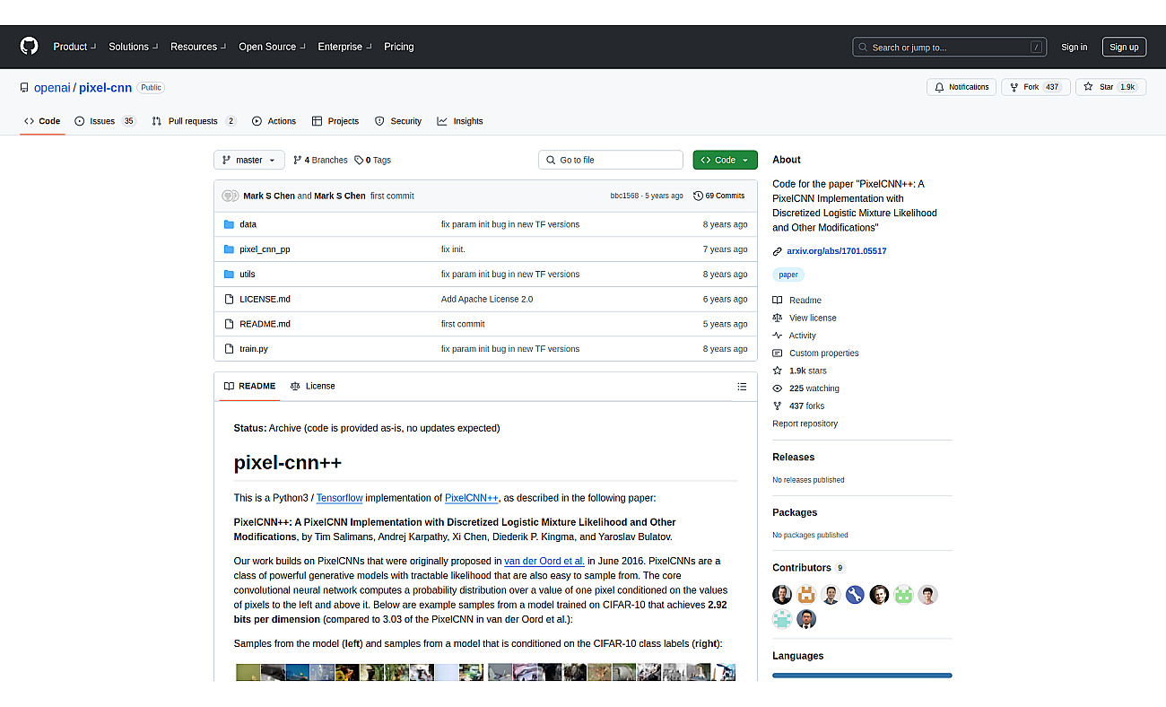 PixelCNN screenshot