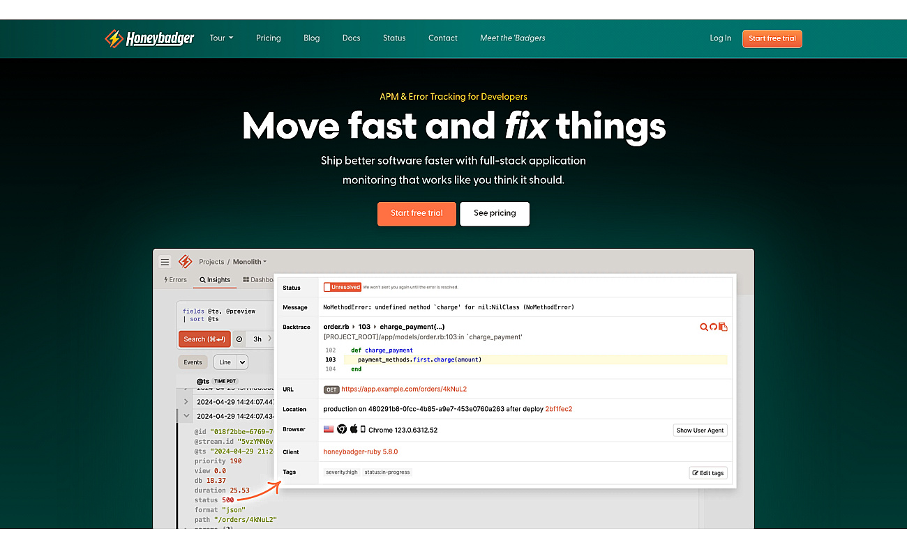Honeybadger screenshot