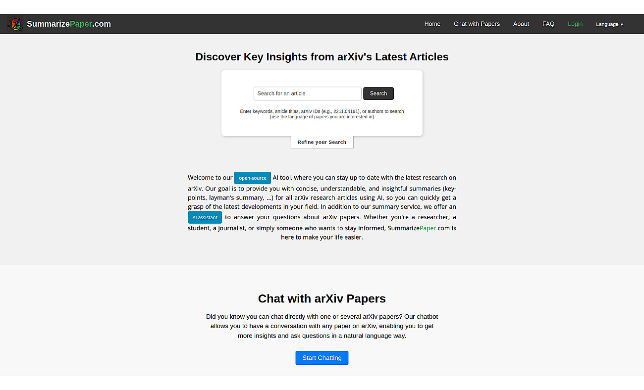 SummarizePaper screenshot