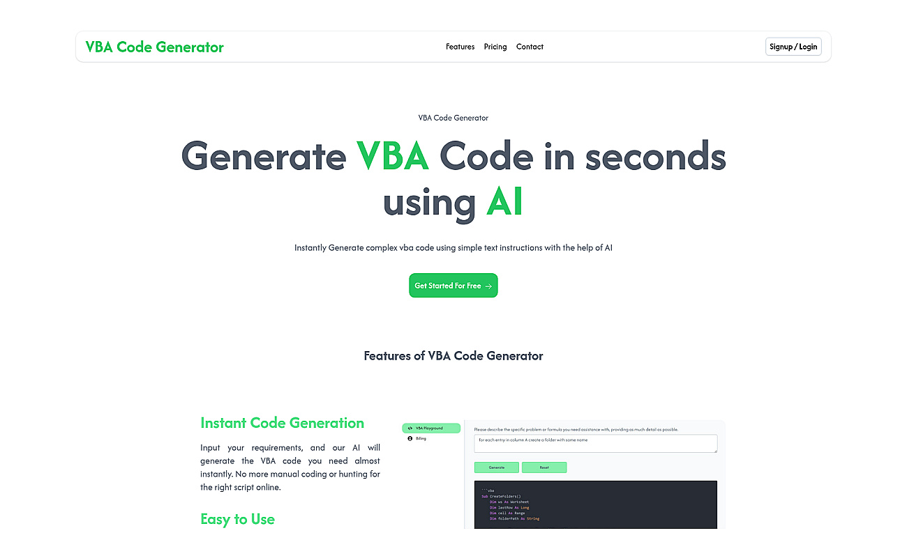 Vba code generator screenshot