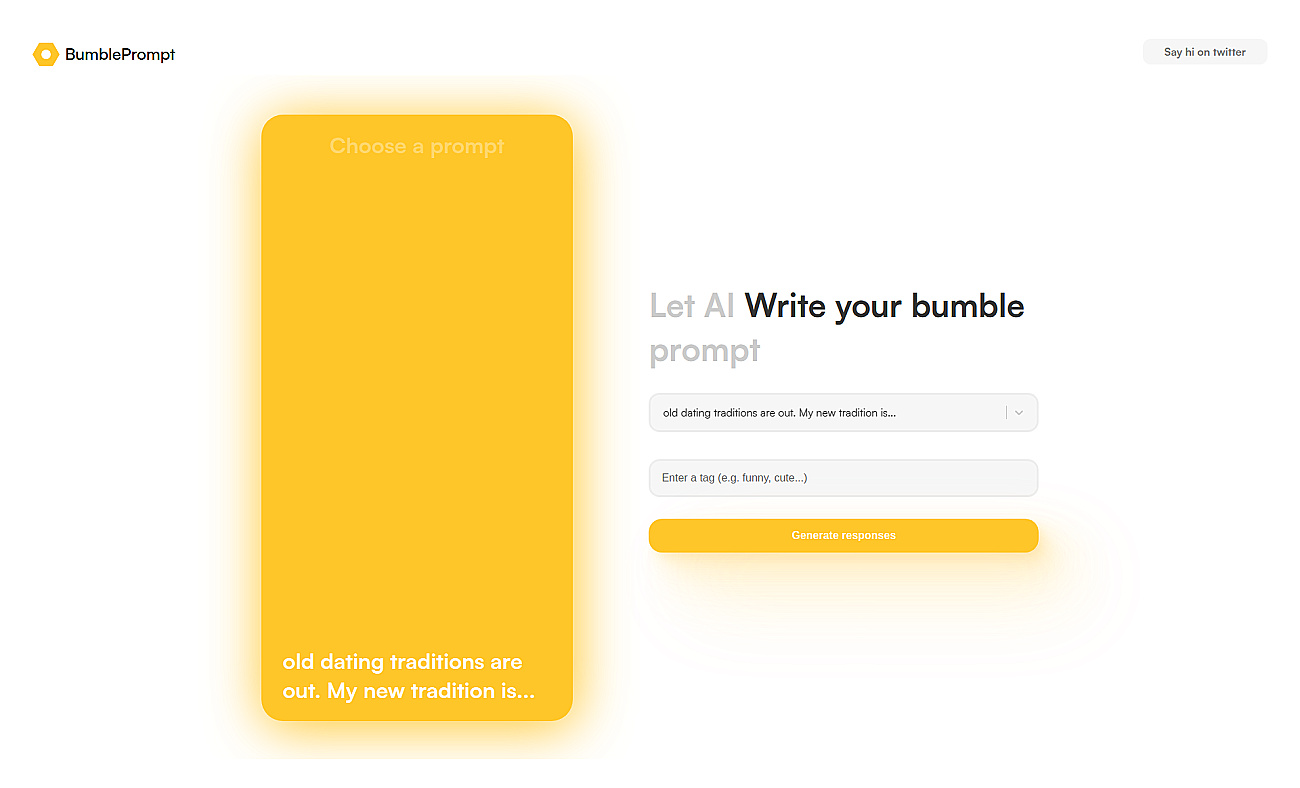 Bumble prompts screenshot