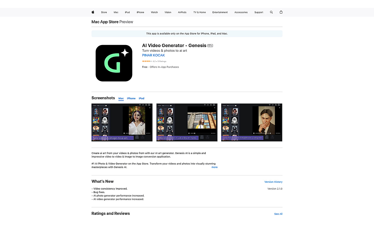 Genesis AI Studio screenshot
