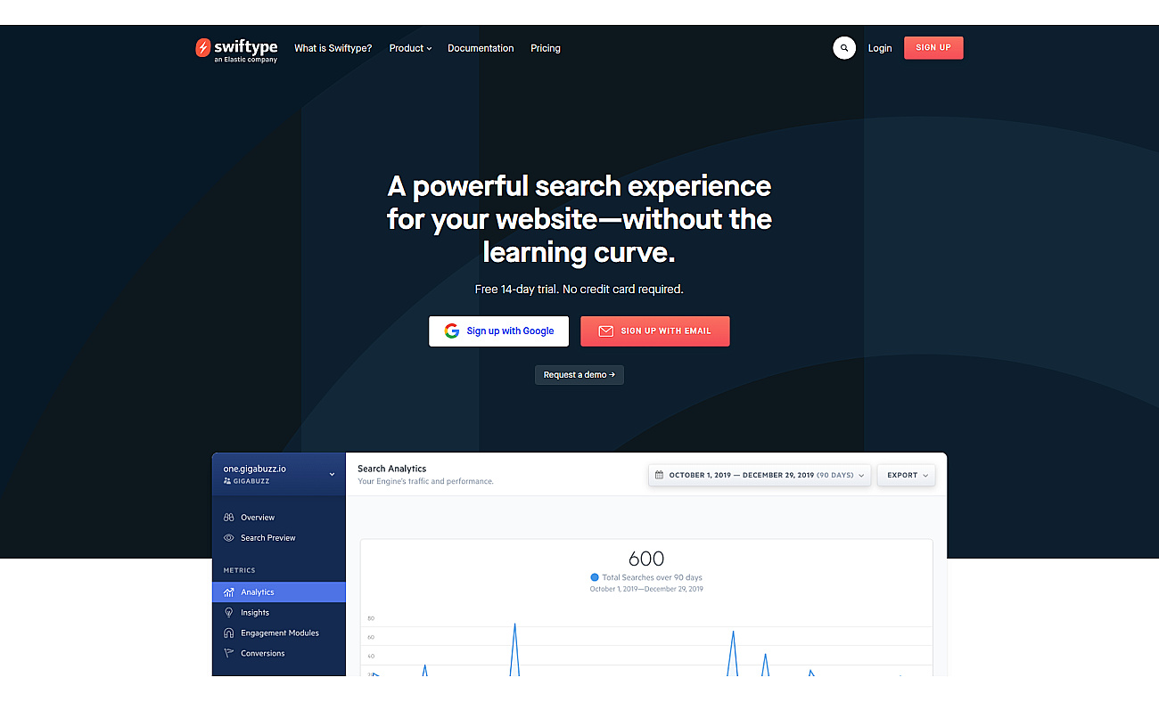 Swiftype screenshot