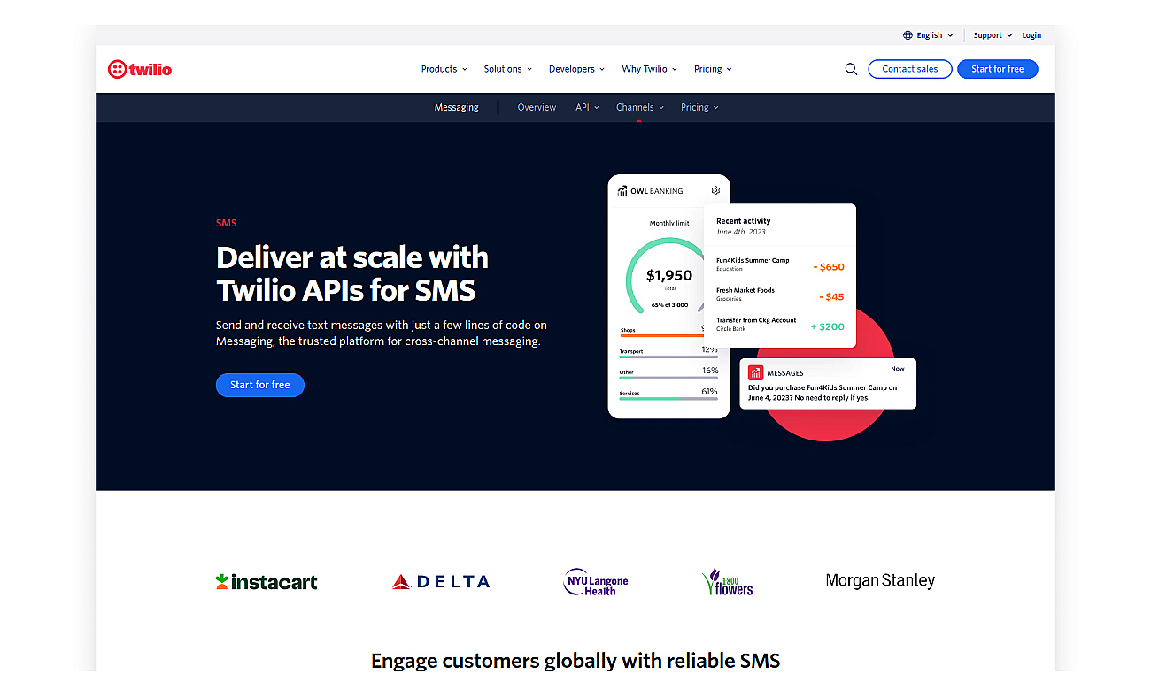 Twilio SMS screenshot