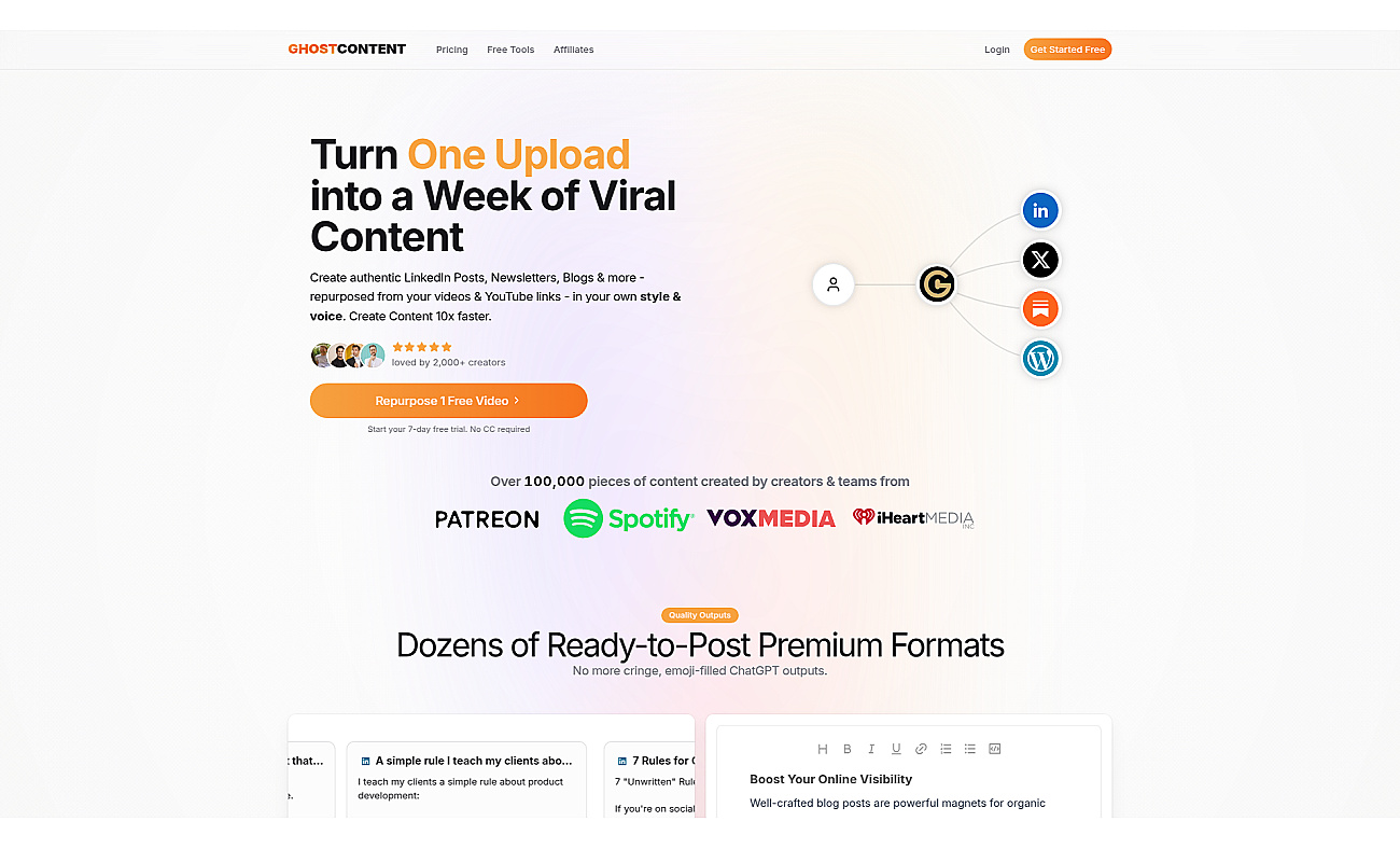 GhostContent screenshot