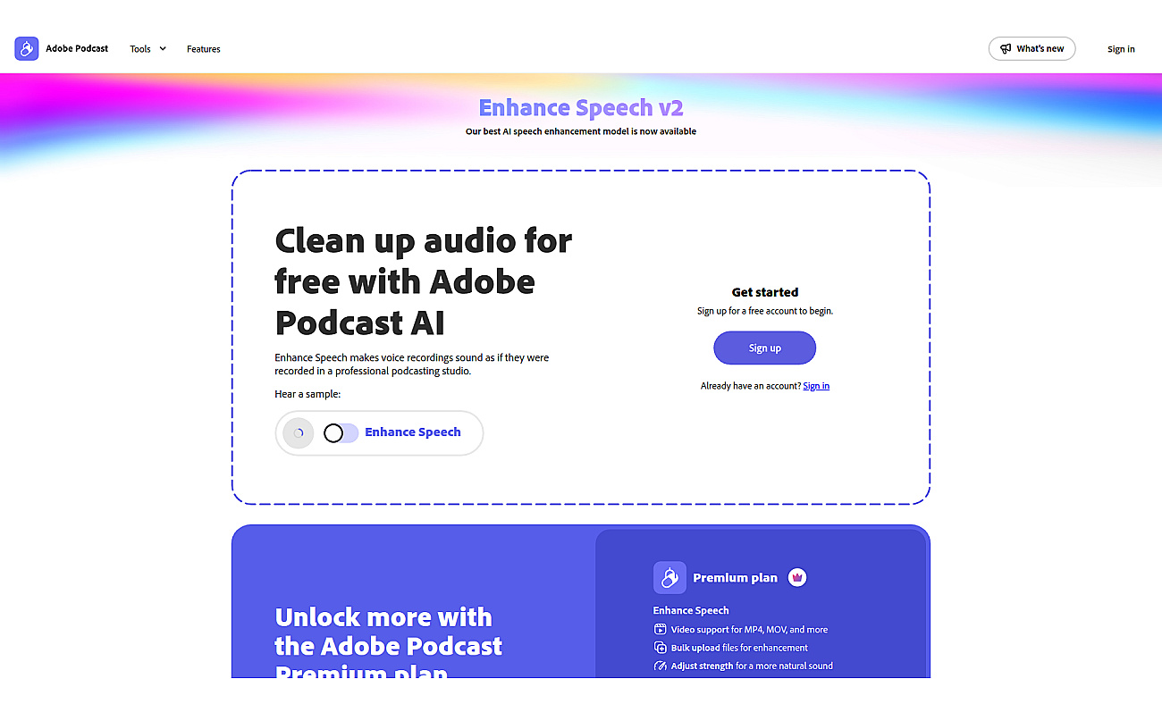 Adobe Speech Enhancer screenshot