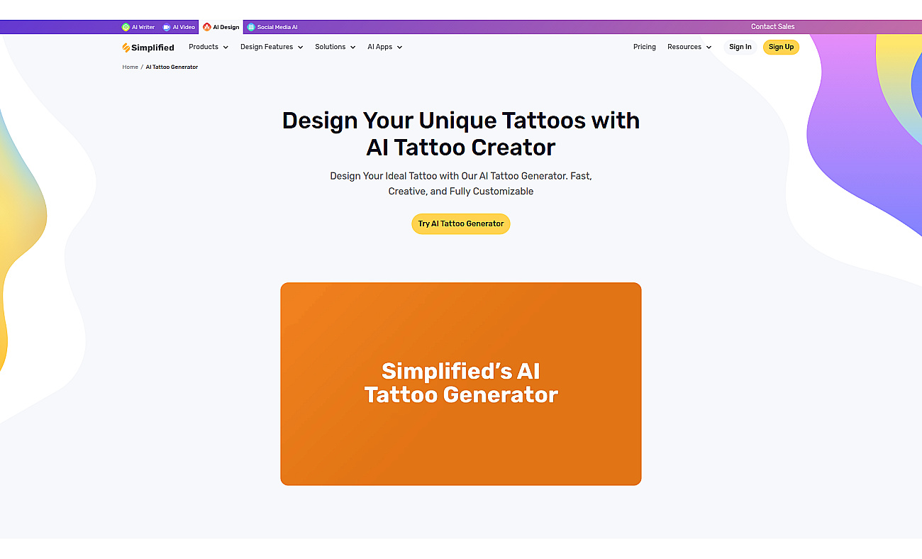 Simplified Tattoo Generator screenshot