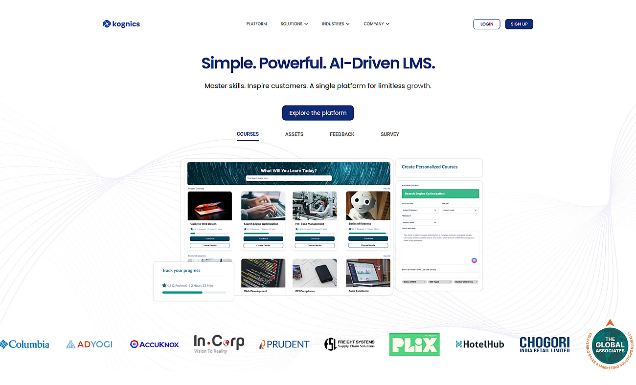 Kognics lms screenshot