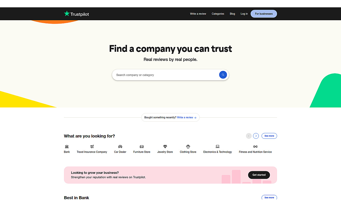 Trustpilot screenshot