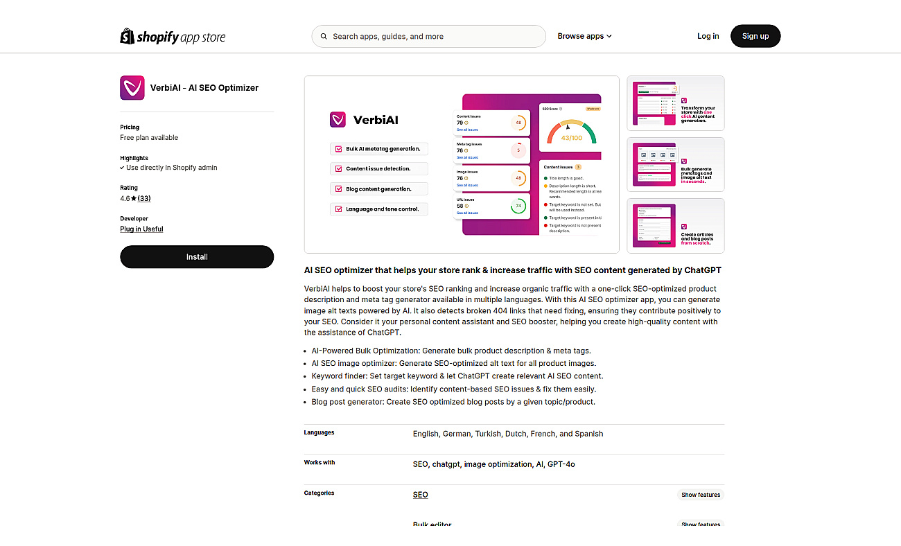 VerbiAI: AI-powered SEO Content Creation screenshot