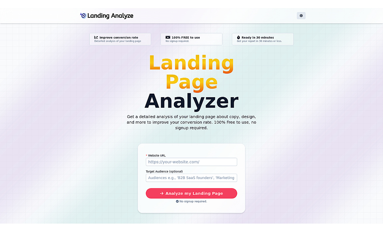 Landing Page Analyzer screenshot