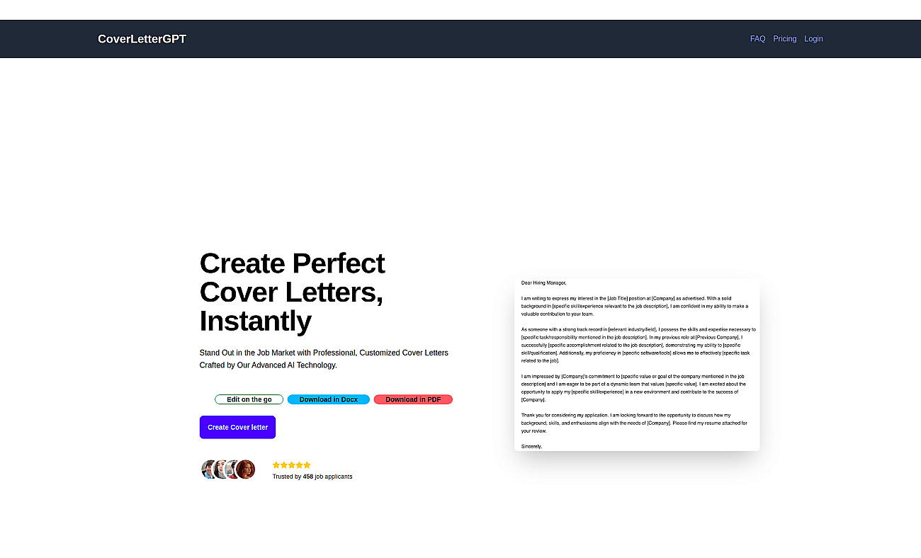 coverletter-gpt screenshot