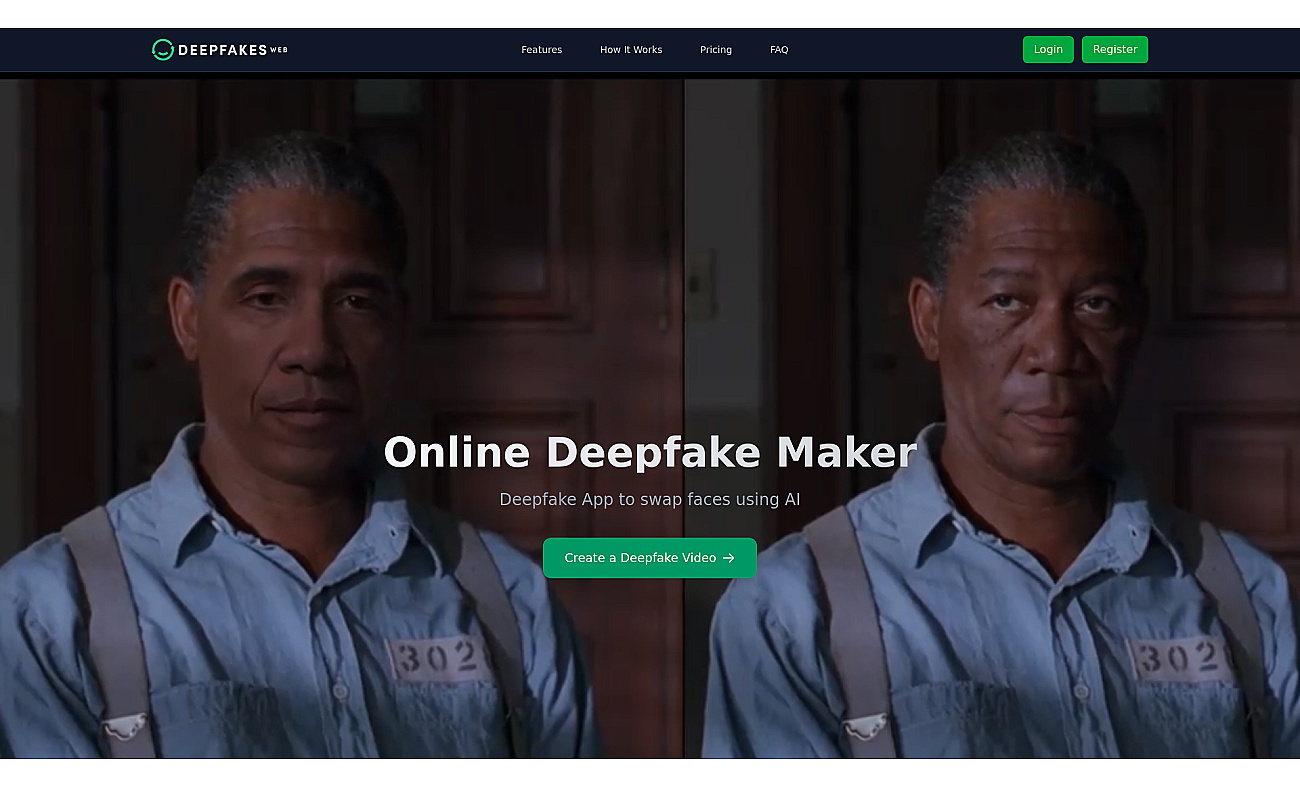 Deepfakesweb screenshot