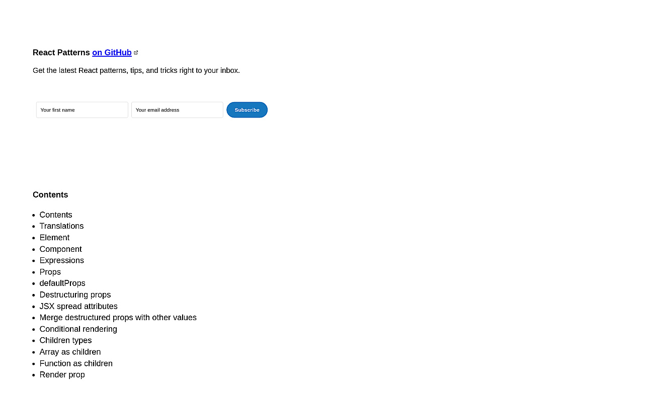 REACT Patterns screenshot