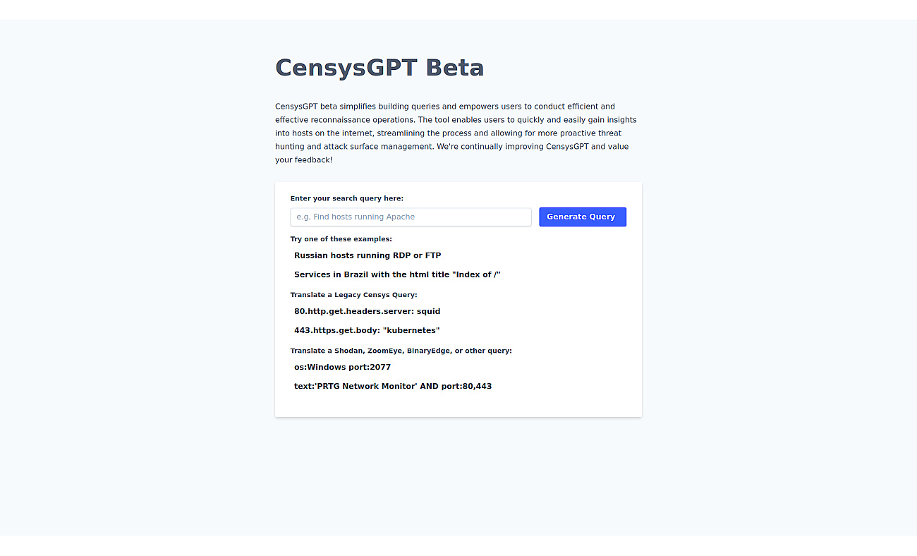 CensysGPT screenshot