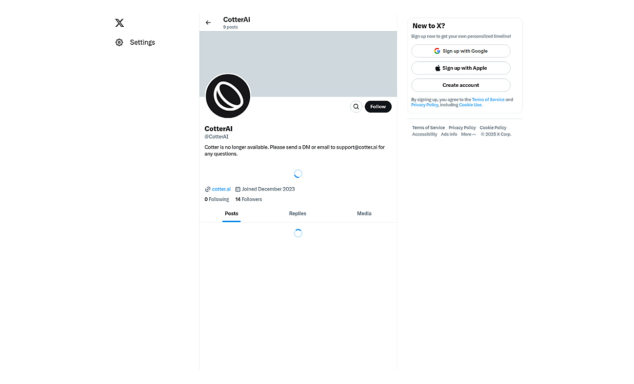 Cotter screenshot